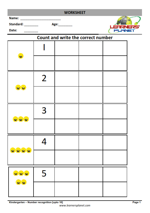 Count and write the correct number-Counting Activities – Free, Fun Activities for Pre-K